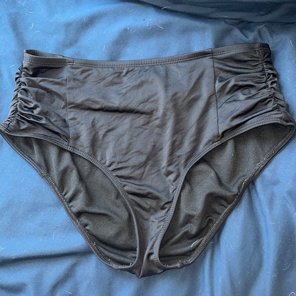 Black High waisted full coverage bikini bottoms size small